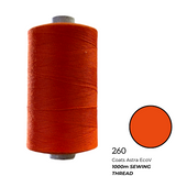 Coats Spun Polyester Sewing Thread | Astra EcoV TKT120 | 1000m | Fire Orange 260