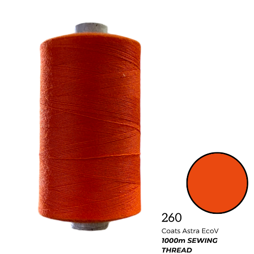 Coats Spun Polyester Sewing Thread | Astra EcoV TKT120 | 1000m | Fire Orange 260