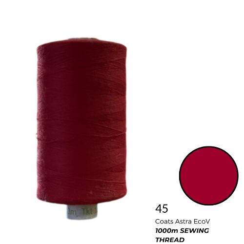 Coats Spun Polyester Sewing Thread | 1000m | Astra EcoV TKT120 | Red 45