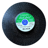 Coats UV Polyfil Glace Dual Duty | Polyester/Cotton Corespun Thread | For Industrial Machines | 3,500m | BLACK